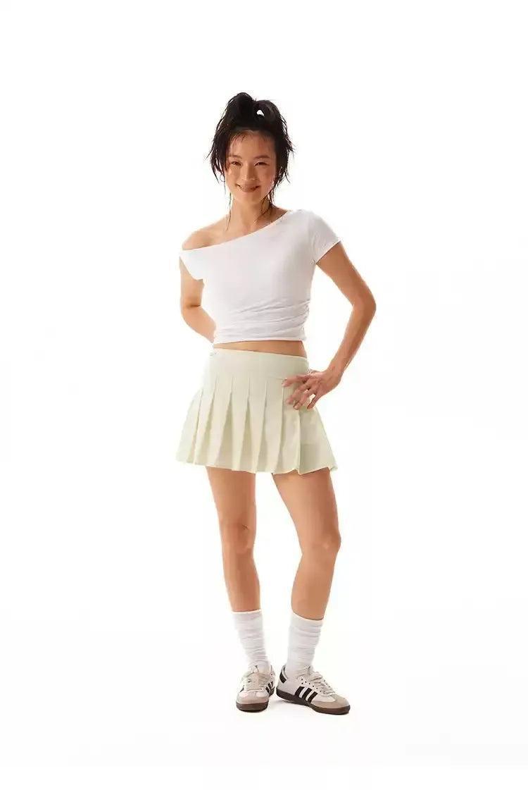 Plain Pleated Sports Style Skirt Korean Street Fashion Skirt By Crying Center Shop Online at OH Vault