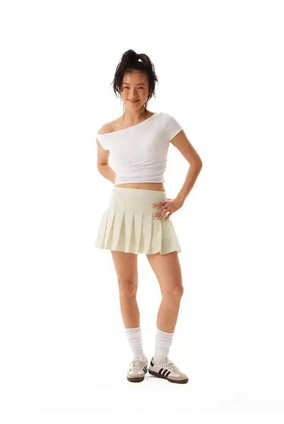 Plain Pleated Sports Style Skirt Korean Street Fashion Skirt By Crying Center Shop Online at OH Vault