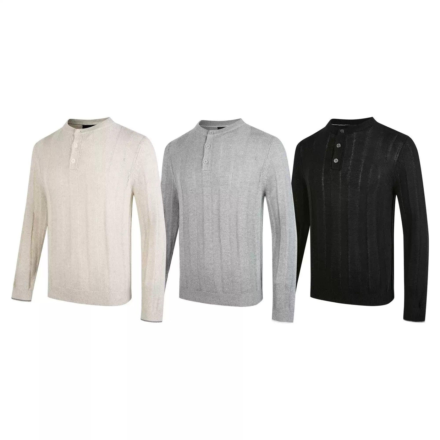 Henley Collar Ribbed Sweater Korean Street Fashion Sweater By Made Extreme Shop Online at OH Vault