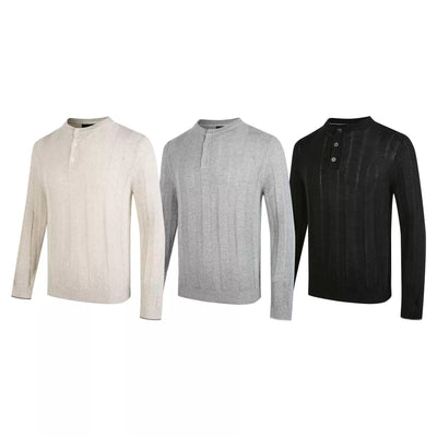 Henley Collar Ribbed Sweater Korean Street Fashion Sweater By Made Extreme Shop Online at OH Vault
