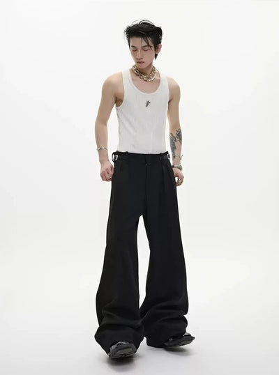 Textured Pleats U-Neck Tank Top Korean Street Fashion Tank Top By Argue Culture Shop Online at OH Vault