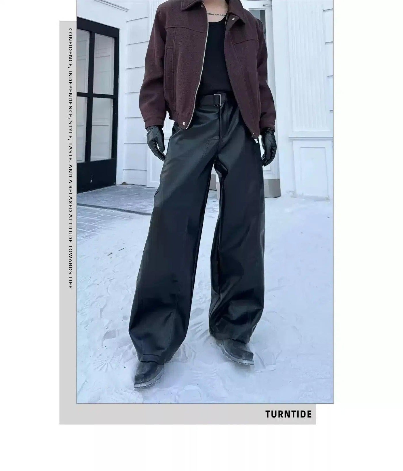 Waist Belt Faux Leather Pants Korean Street Fashion Pants By Turn Tide Shop Online at OH Vault