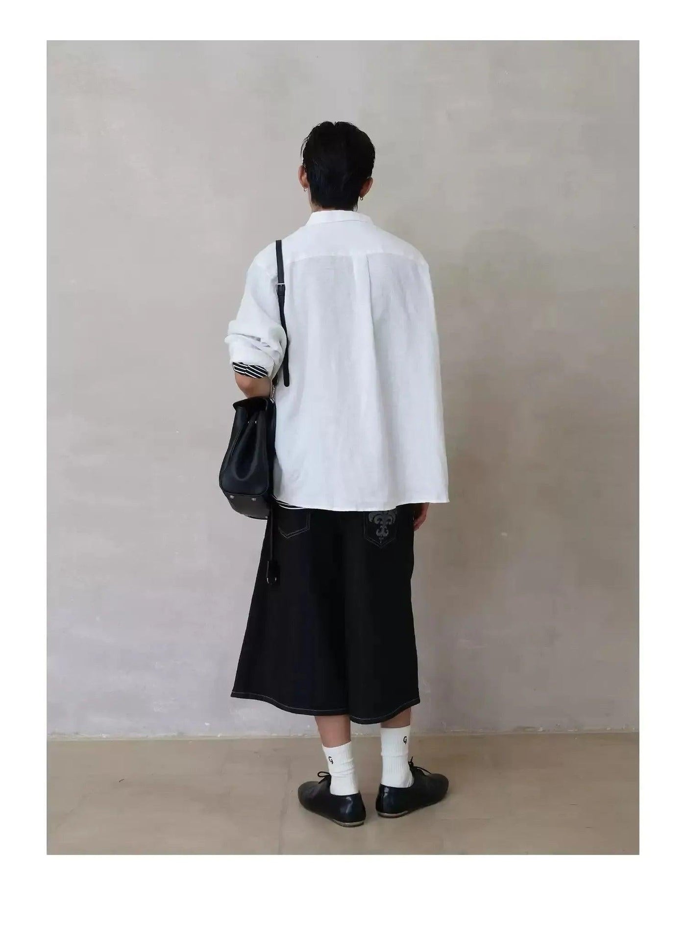 Printed Raw Denim Midi Shorts Korean Street Fashion Shorts By Terra Incognita Shop Online at OH Vault