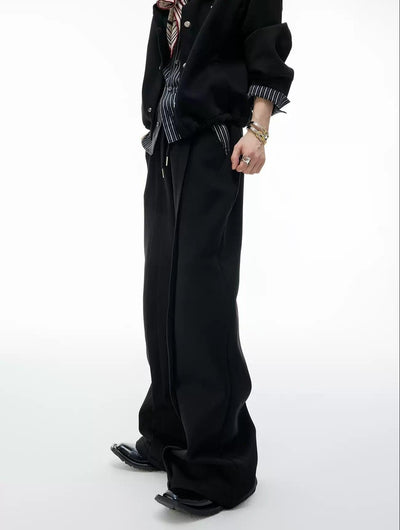 Layered Stripe Buttoned Jacket & Drawstring Sweatpants Set Korean Street Fashion Clothing Set By Argue Culture Shop Online at OH Vault