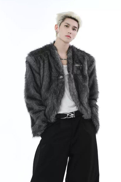 Faux Fur Short Blazer Korean Street Fashion Blazer By Turn Tide Shop Online at OH Vault