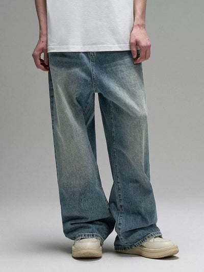 Buttoned Wide Fade Jeans Korean Street Fashion Jeans By Lost CTRL Shop Online at OH Vault