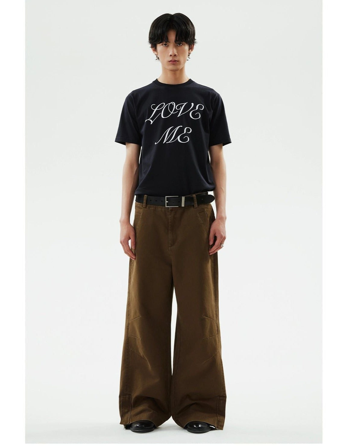 Cursive Love Me Text Long Sleeve T-Shirt Korean Street Fashion T-Shirt By Funky Fun Shop Online at OH Vault