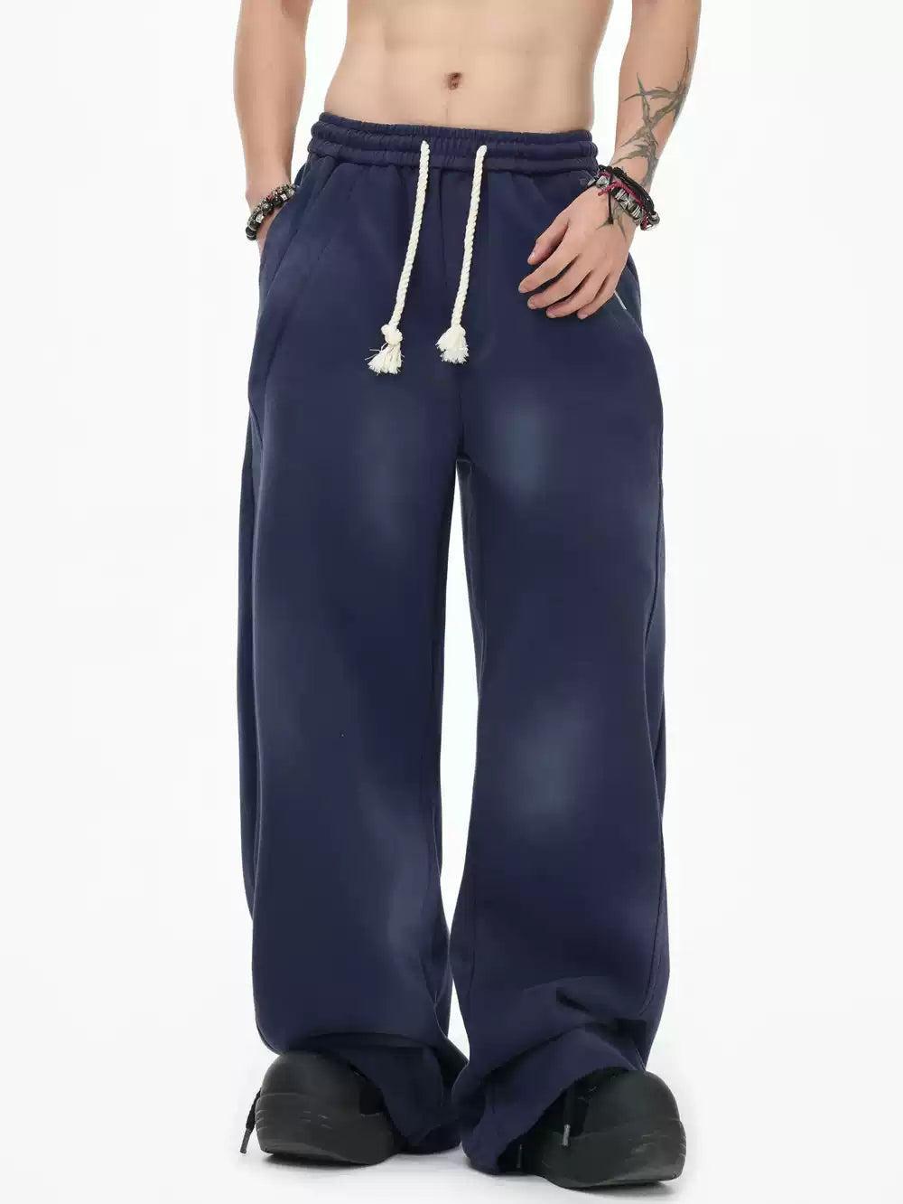 Structured White Drawstring Sweatpants Korean Street Fashion Pants By INS Korea Shop Online at OH Vault