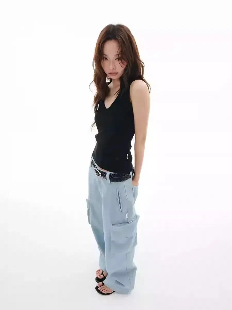 Clean Fit Straight Cargo Pants Korean Street Fashion Pants By Funky Fun Shop Online at OH Vault
