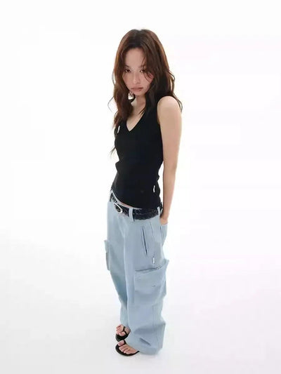Clean Fit Straight Cargo Pants Korean Street Fashion Pants By Funky Fun Shop Online at OH Vault