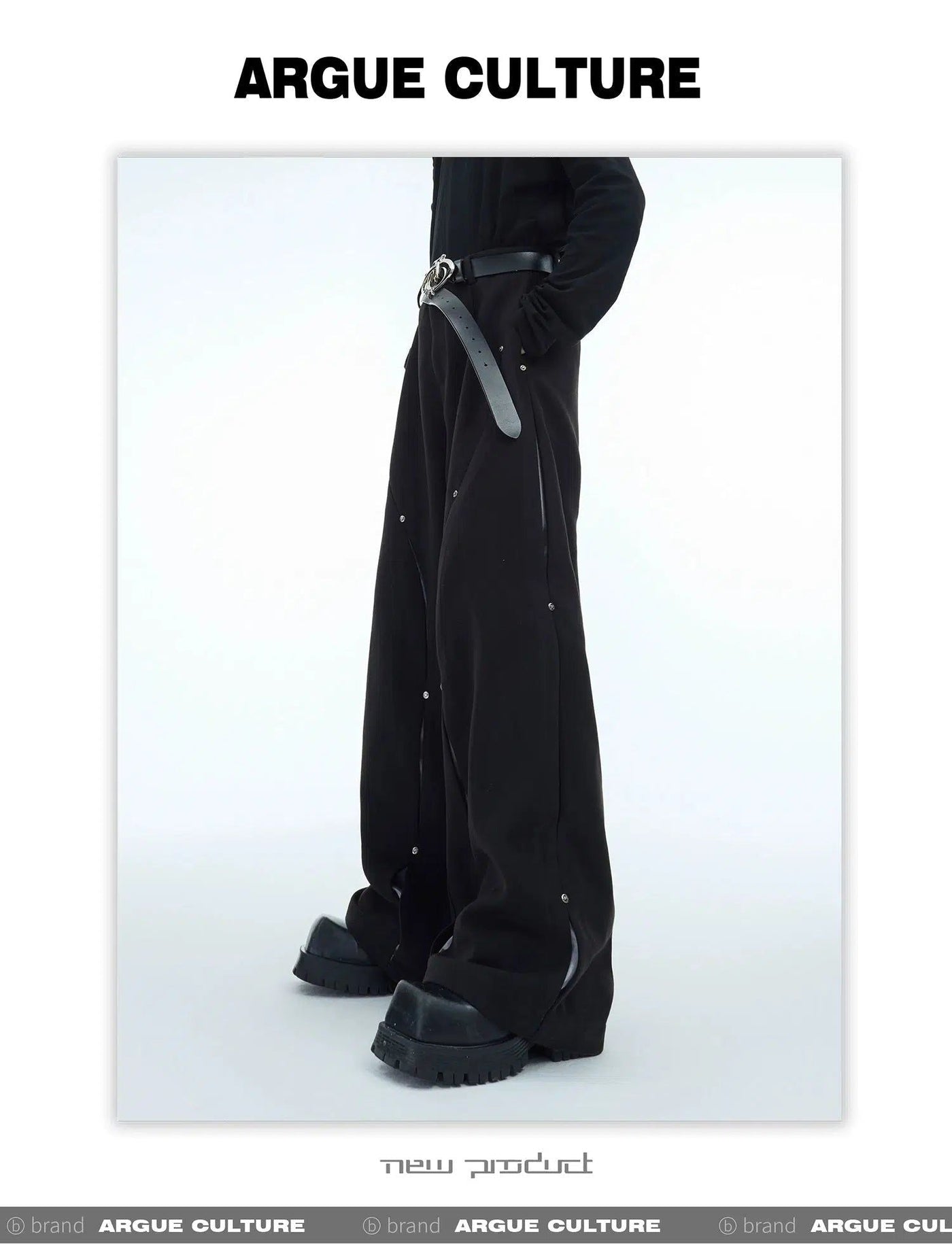 Metal Rivet Split Trousers Korean Street Fashion Trousers By Argue Culture Shop Online at OH Vault