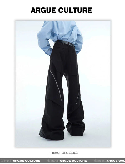 Metal Zipped Split Trousers Korean Street Fashion Trousers By Argue Culture Shop Online at OH Vault