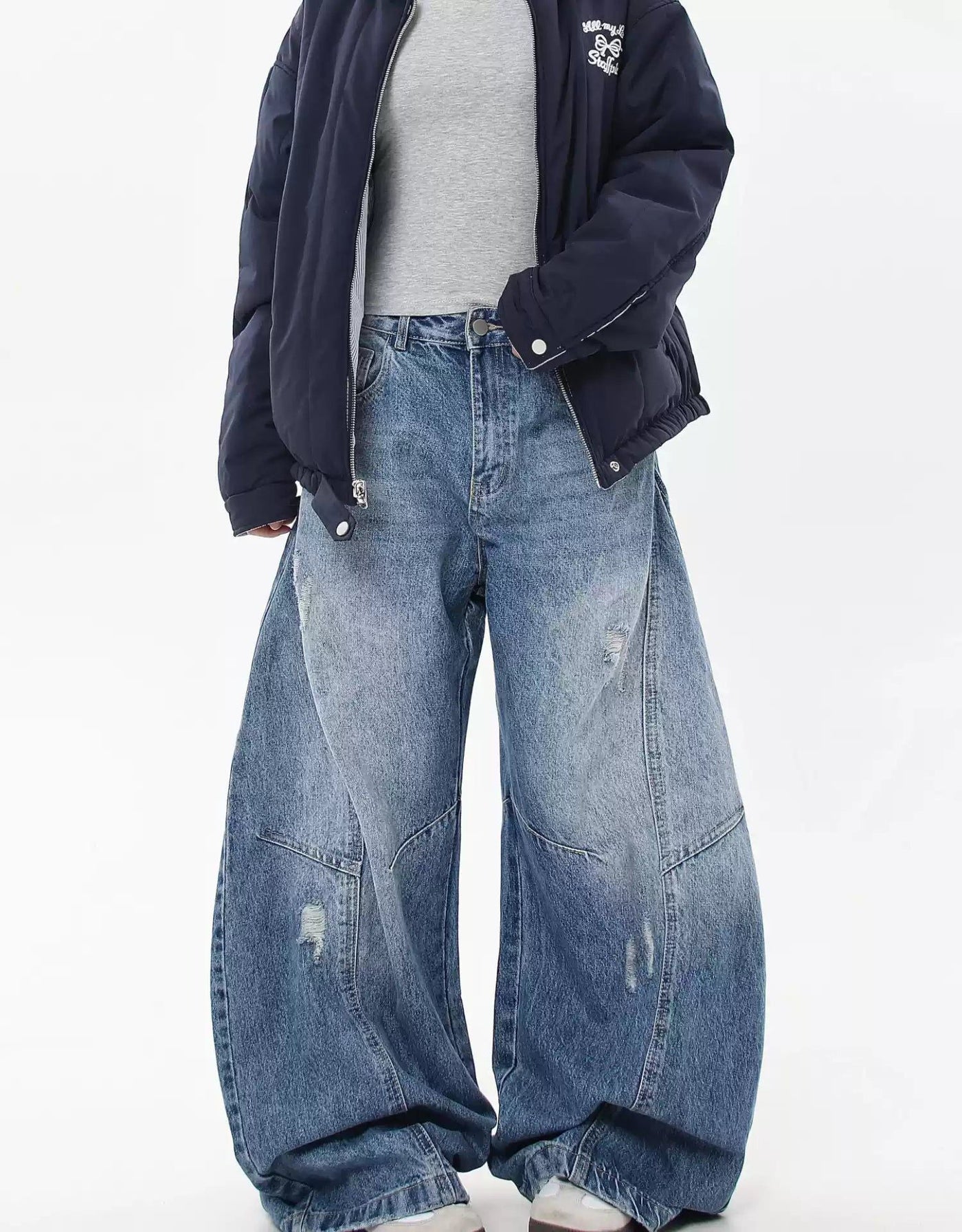 Distressed Baggy Jeans Korean Street Fashion Jeans By Blacklists Shop Online at OH Vault