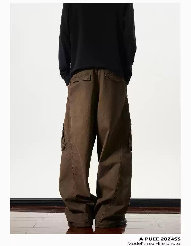 Washed Pleats Cargo Pants Korean Street Fashion Pants By A PUEE Shop Online at OH Vault