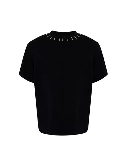 Wide Shoulder Metallic Detail T-Shirt Korean Street Fashion T-Shirt By Slim Black Shop Online at OH Vault