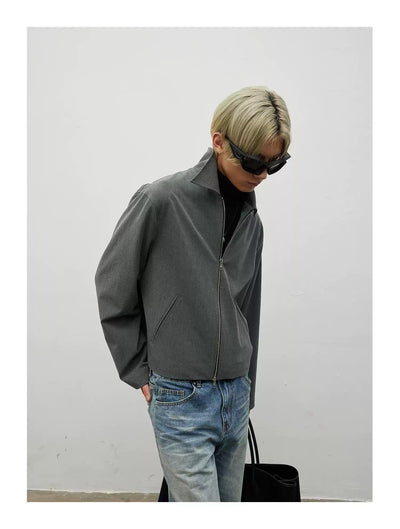 Boxy Fit Plain Dual-End Zipped Jacket Korean Street Fashion Jacket By Terra Incognita Shop Online at OH Vault