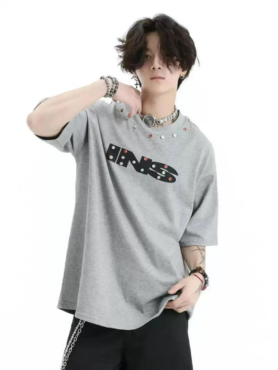 Detailed Logo Print T-Shirt Korean Street Fashion T-Shirt By INS Korea Shop Online at OH Vault