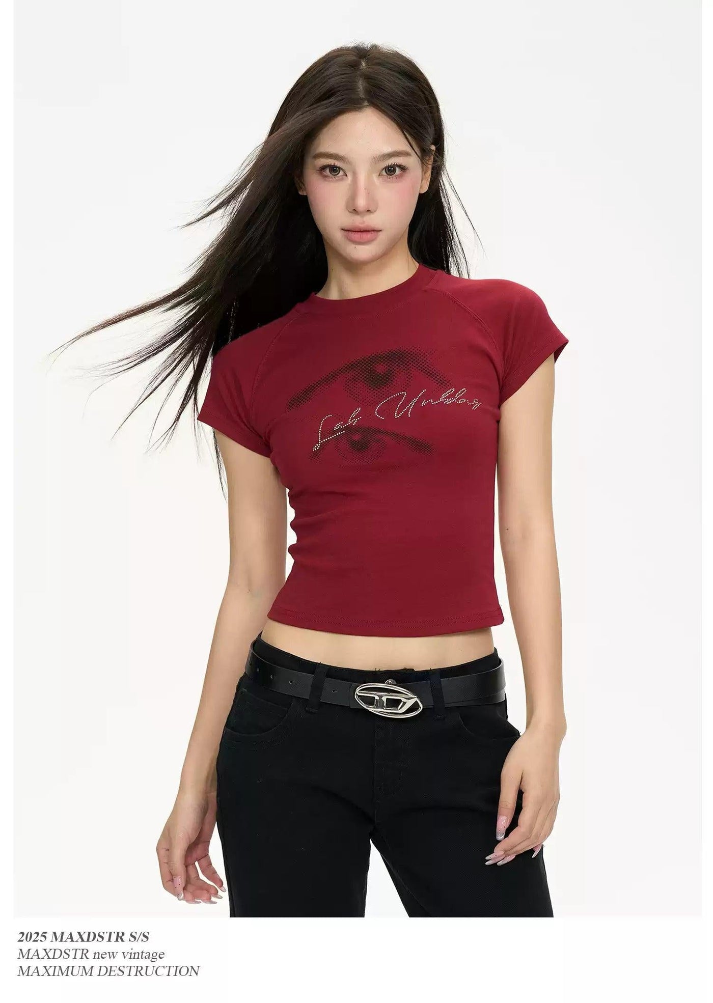Eyes Graphic Cropped T-Shirt Korean Street Fashion T-Shirt By MaxDstr Shop Online at OH Vault