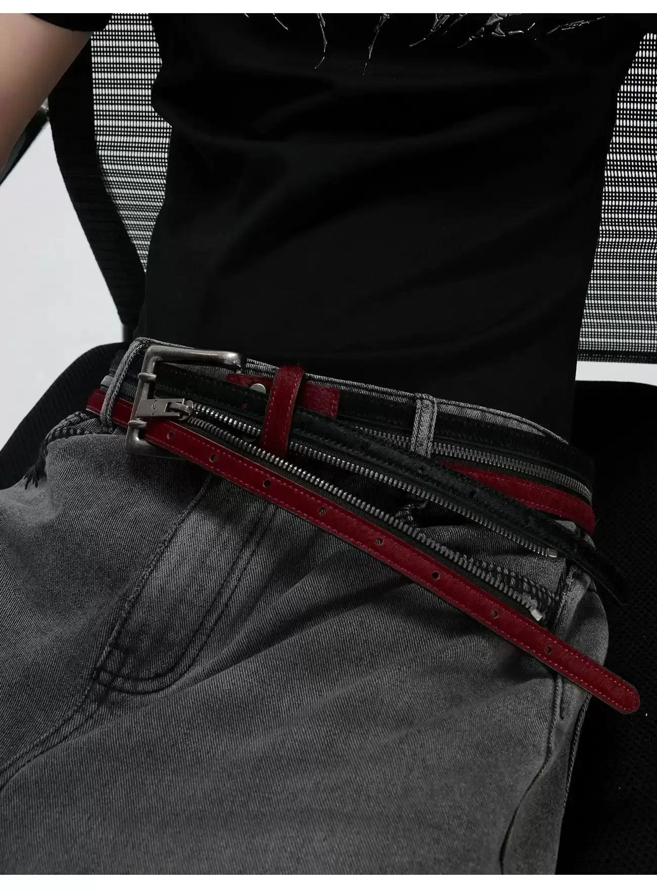 Contrast Color Zipped Belt Korean Street Fashion Belt By Argue Culture Shop Online at OH Vault