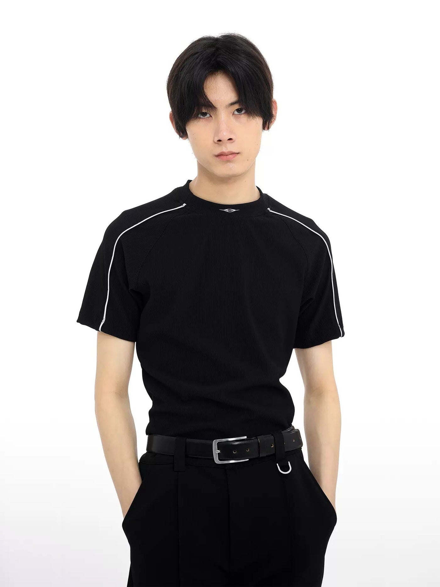 Thin Line Slim T-Shirt Korean Street Fashion T-Shirt By Terra Incognita Shop Online at OH Vault