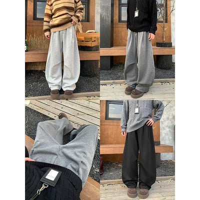 Pleated Loose Fit Sweatpants Korean Street Fashion Pants By Poikilotherm Shop Online at OH Vault
