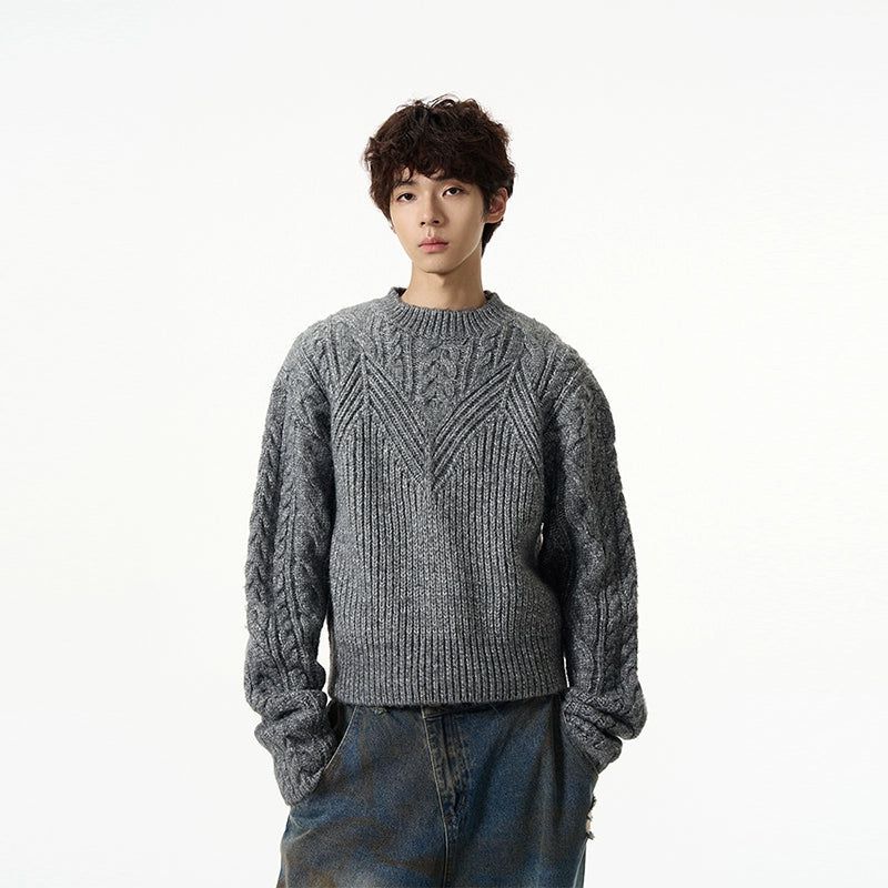 Patterns Clash Detail Sweater Korean Street Fashion Sweater By 77Flight Shop Online at OH Vault