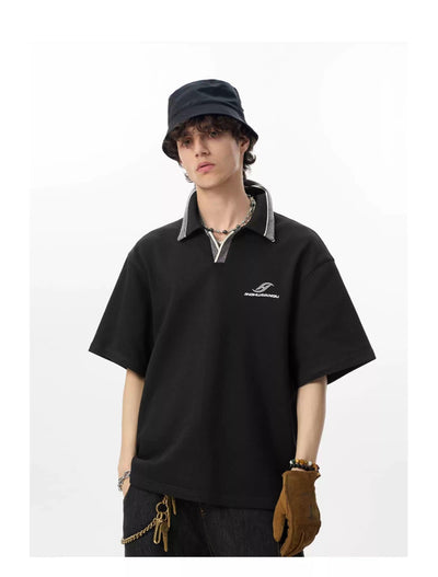 Casual Solid Color Polo Korean Street Fashion Polo By JHYQ Shop Online at OH Vault