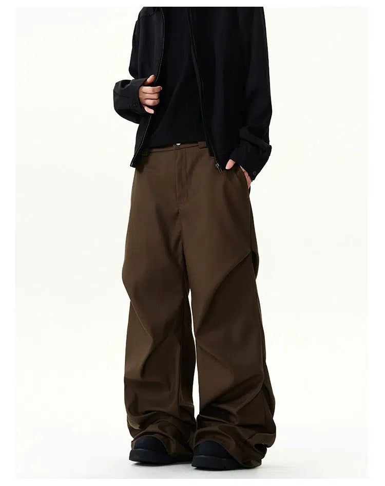 Casual Pleated Detail Pants Korean Street Fashion Pants By A PUEE Shop Online at OH Vault