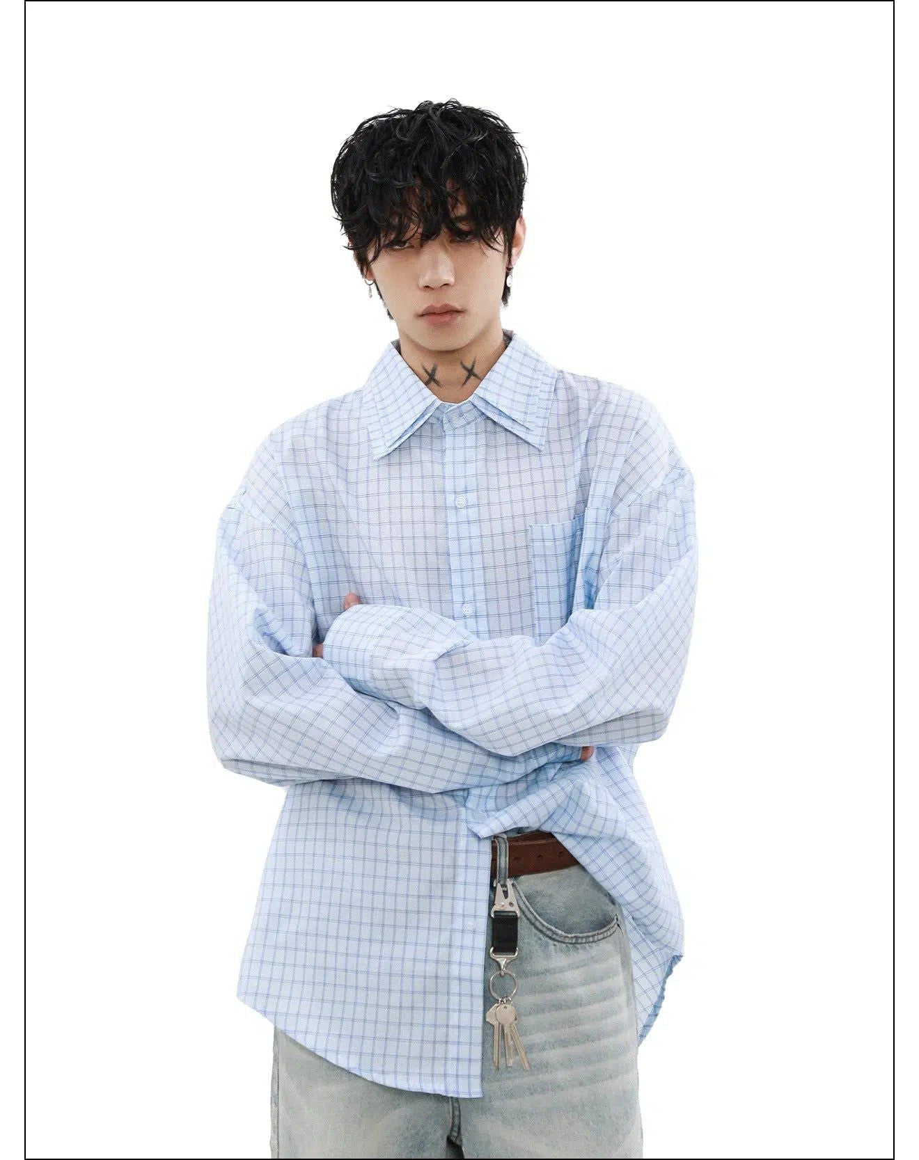 Clean Fit Striped Shirt Korean Street Fashion Shirt By Mr Nearly Shop Online at OH Vault