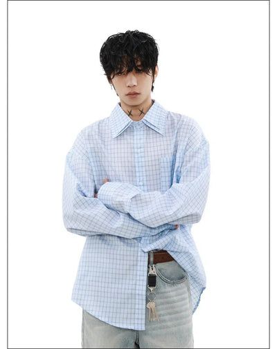 Clean Fit Striped Shirt Korean Street Fashion Shirt By Mr Nearly Shop Online at OH Vault