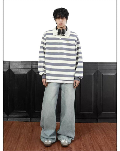 College Style Striped Polo Korean Street Fashion Polo By Mr Nearly Shop Online at OH Vault