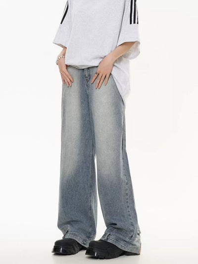 Faded Thigh Flipped Jeans Korean Street Fashion Jeans By Made Extreme Shop Online at OH Vault