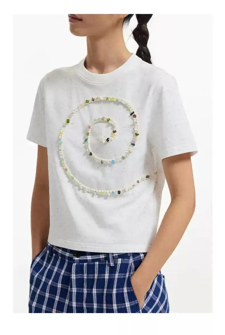 Colorful Semi-Stone T-Shirt Korean Street Fashion T-Shirt By Conp Conp Shop Online at OH Vault