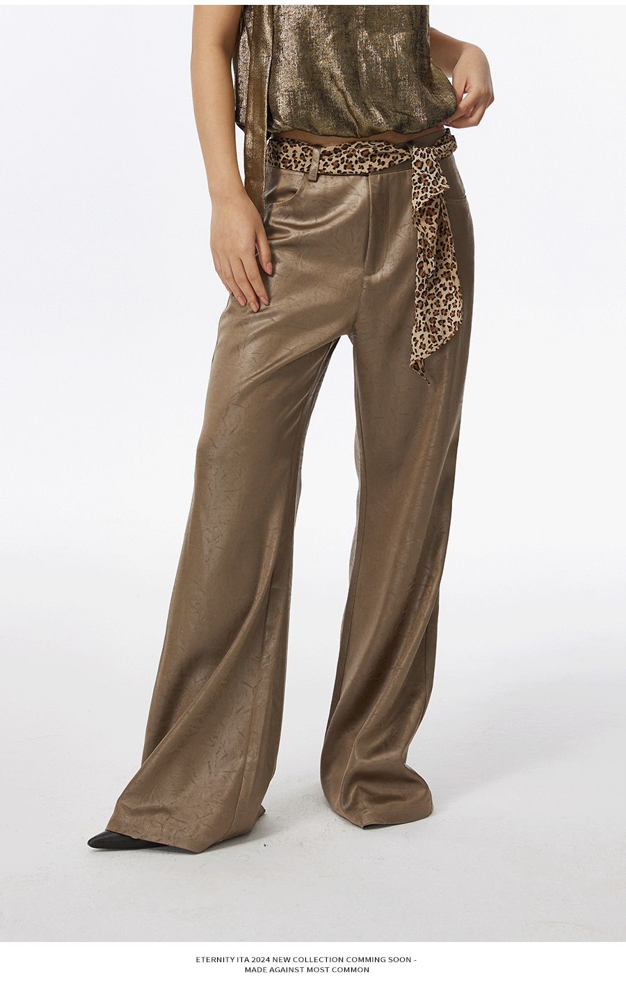 Shiny Textured Drapey Pants Korean Street Fashion Pants By ETERNITY ITA Shop Online at OH Vault