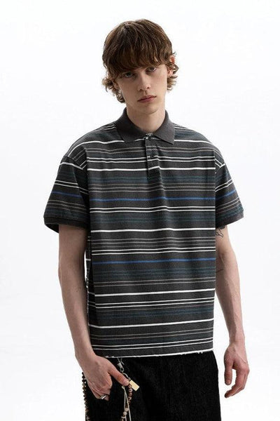 Vintage Striped Polo Korean Street Fashion Polo By A PUEE Shop Online at OH Vault