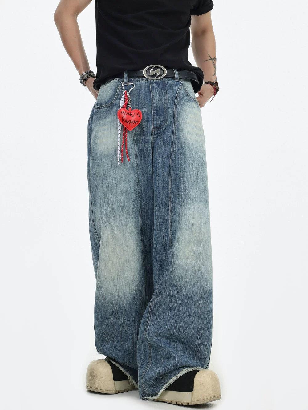 Washed Raw Edge Jeans Korean Street Fashion Jeans By INS Korea Shop Online at OH Vault