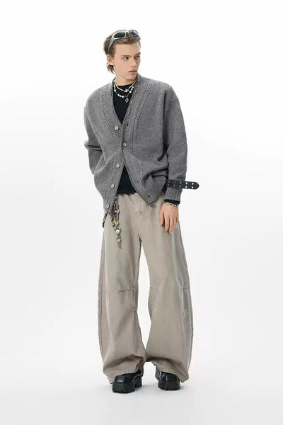 Retro V-Neck Buttoned Knit Cardigan Korean Street Fashion Cardigan By JHYQ Shop Online at OH Vault