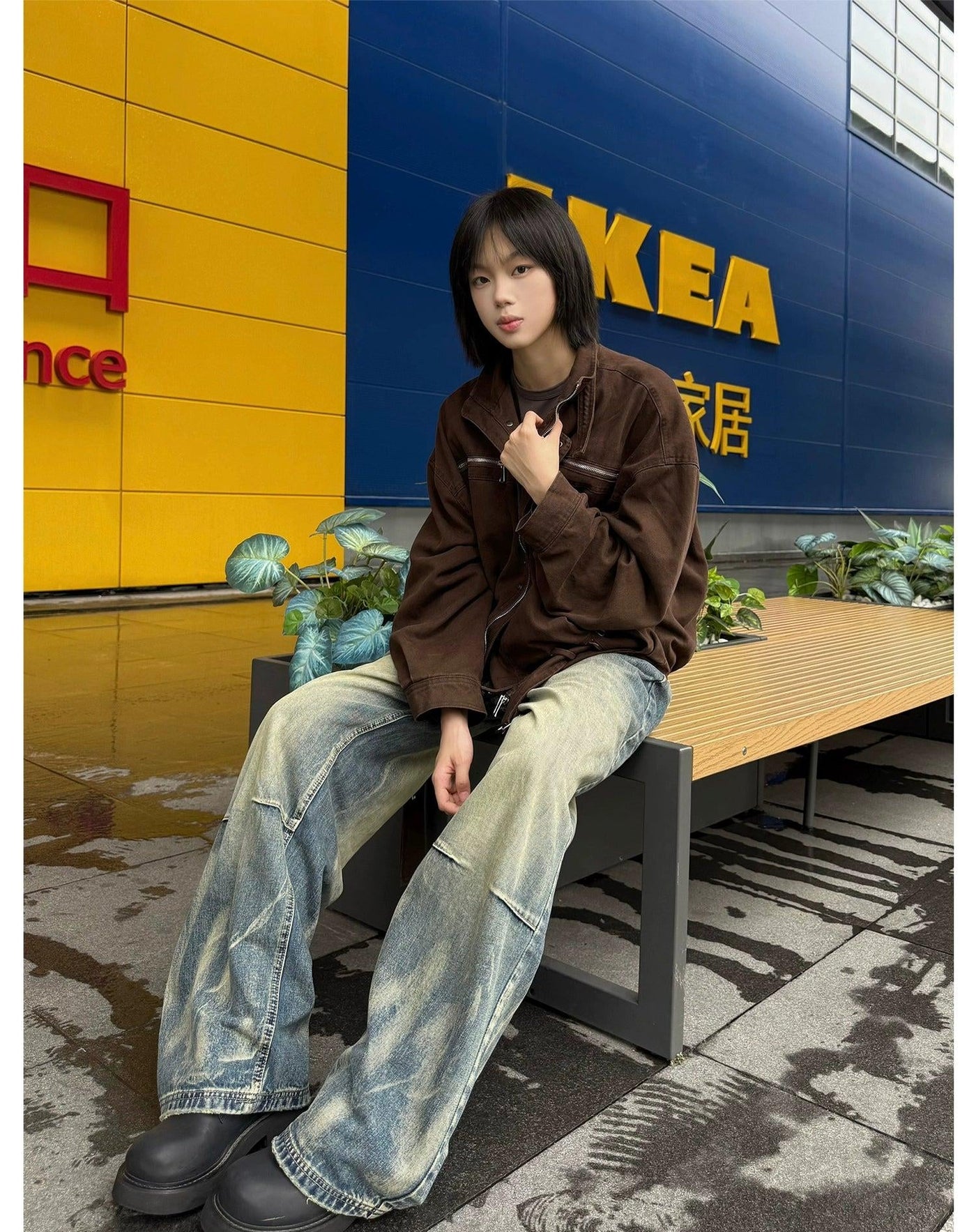 Buckled Zip Pocket Denim Jacket Korean Street Fashion Jacket By MaxDstr Shop Online at OH Vault