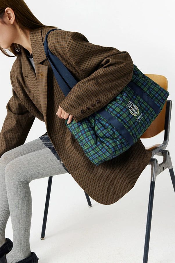 Quilted and Plaid Multipurpose Bag Korean Street Fashion Bag By Crying Center Shop Online at OH Vault