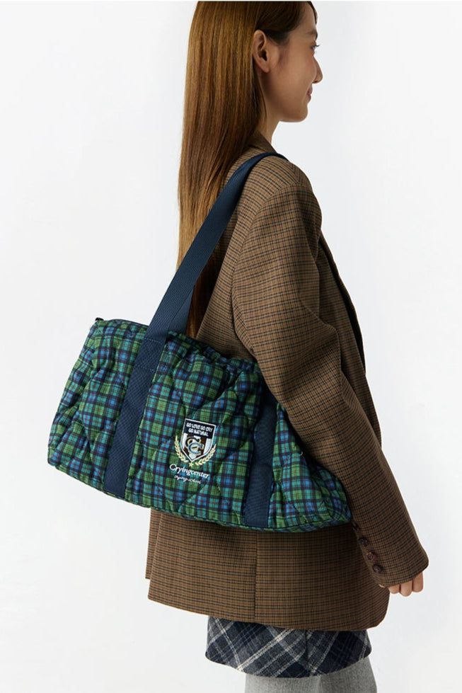 Quilted and Plaid Multipurpose Bag Korean Street Fashion Bag By Crying Center Shop Online at OH Vault