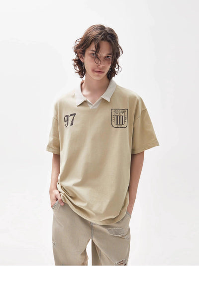 Contrast Collar Casual Polo Korean Street Fashion Polo By Ash Dark Shop Online at OH Vault