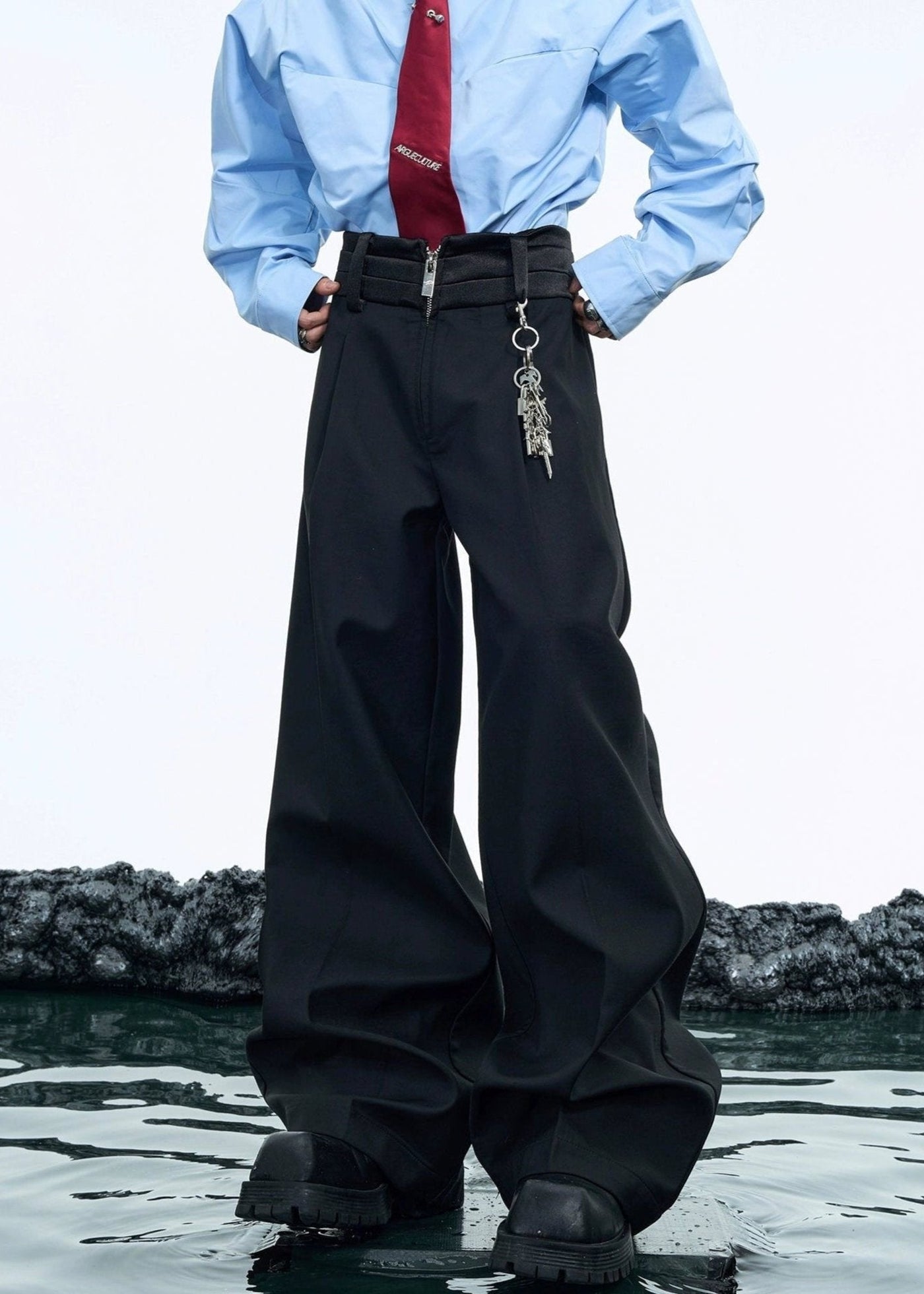 High Waist Zippered Pants Korean Street Fashion Pants By Argue Culture Shop Online at OH Vault