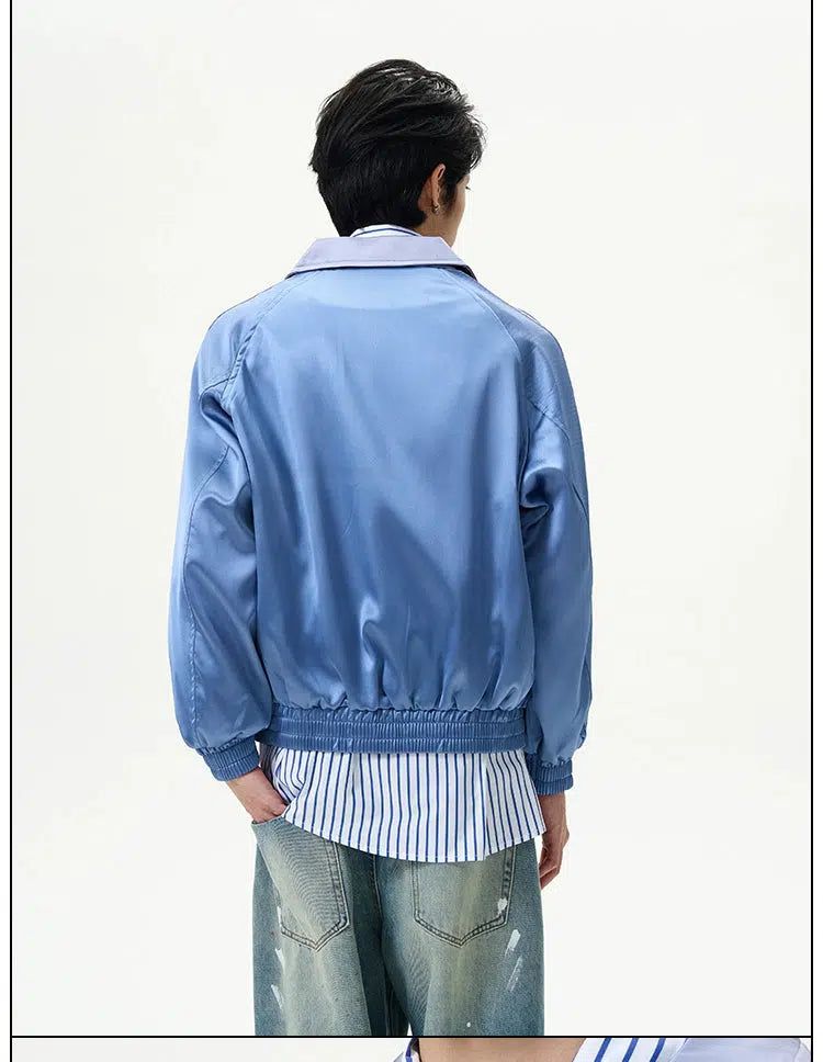 Three-Bar Sports Jacket Korean Street Fashion Jacket By 77Flight Shop Online at OH Vault