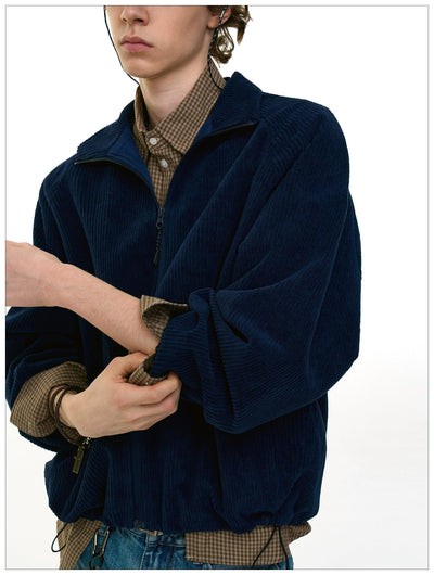 Versatile Zip Up Corduroy Jacket Korean Street Fashion Jacket By Mr Nearly Shop Online at OH Vault