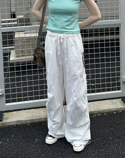 Drawstring Loose Track Pants Korean Street Fashion Pants By Country Moment Shop Online at OH Vault