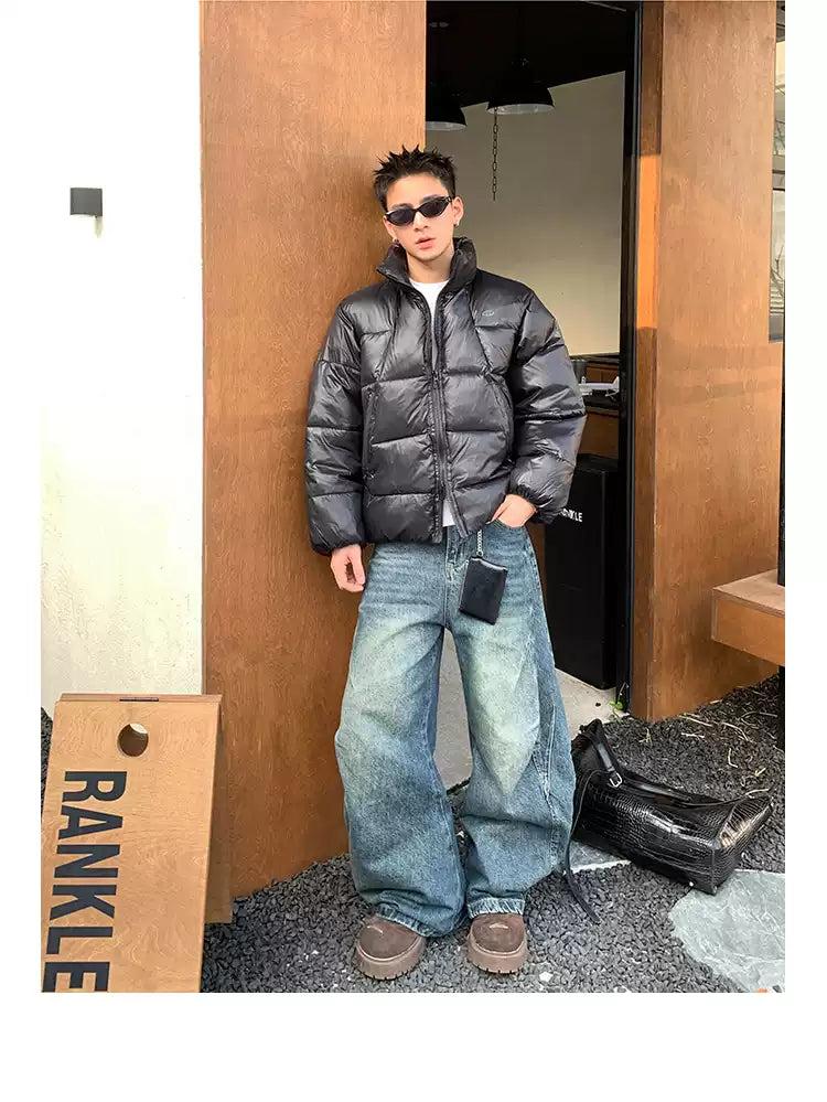 Zip Pocket Quilted Puffer Jacket Korean Street Fashion Jacket By Poikilotherm Shop Online at OH Vault