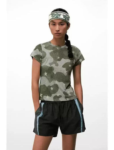 Stars Print Camo T-Shirt Korean Street Fashion T-Shirt By Conp Conp Shop Online at OH Vault