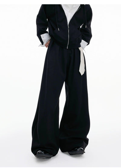 Spliced Contrast Hoodie & Wide Sweatpants Set Korean Street Fashion Clothing Set By Argue Culture Shop Online at OH Vault