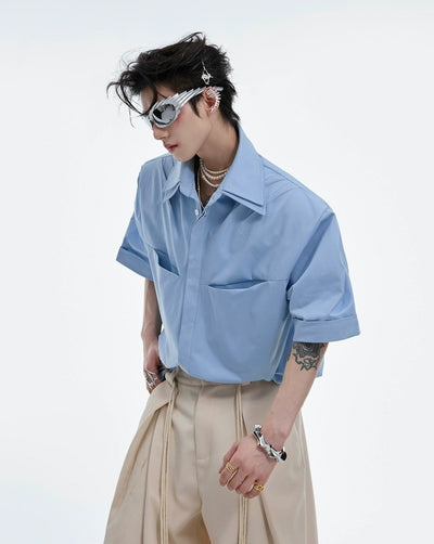 Layered Collar Neat Shirt Korean Street Fashion Shirt By Argue Culture Shop Online at OH Vault