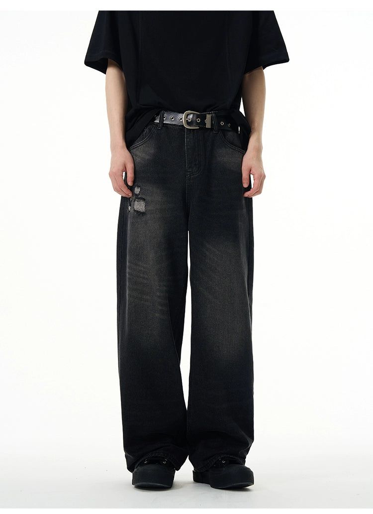 Subtle Whiskers Faded Jeans Korean Street Fashion Jeans By 77Flight Shop Online at OH Vault